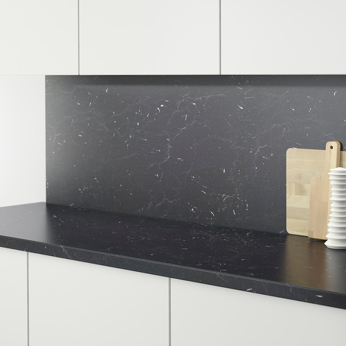 SÄLJAN Worktop, black marble effect, laminate, 246x3.8 cm