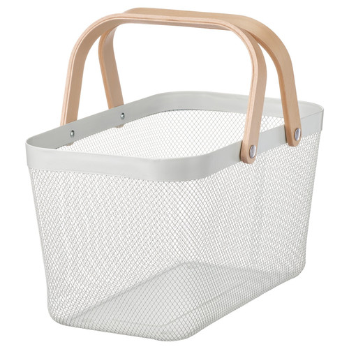 RISATORP Basket, white, 27x42x23 cm
