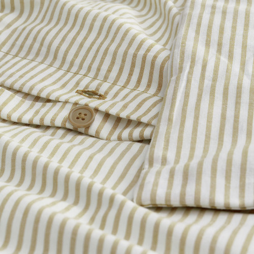 SOLFIBBLA Duvet cover and 2 pillowcases, white beige/stripe, 200x200/50x60 cm