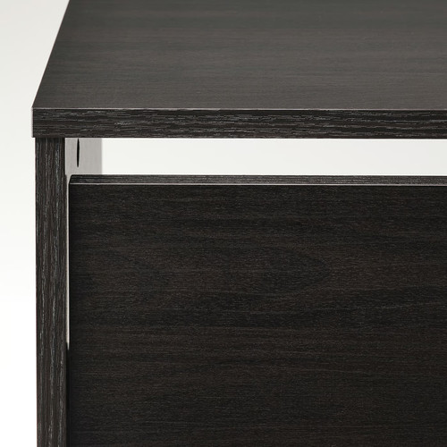BISSA Shoe cabinet with 2 compartments, black-brown, 49x28x93 cm