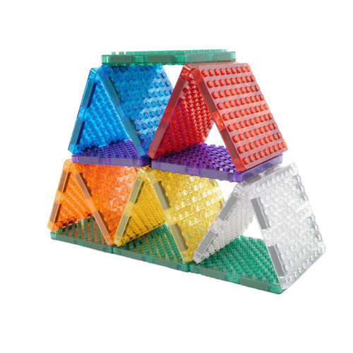 Cleverclixx Magnetic Tiles Brick Tiles Pack Intense - 16 pieces, 3+
