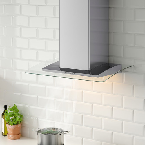 BALANSERAD Wall mounted extractor hood, stainless steel/glass, 80 cm