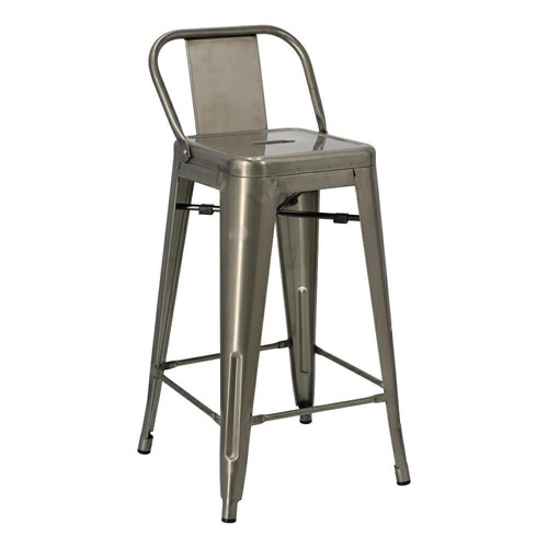 Bar Stool Paris Back Short 66cm, metalic