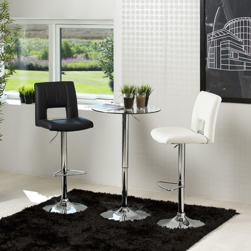 Bar Stool Sylvia, white/chrome