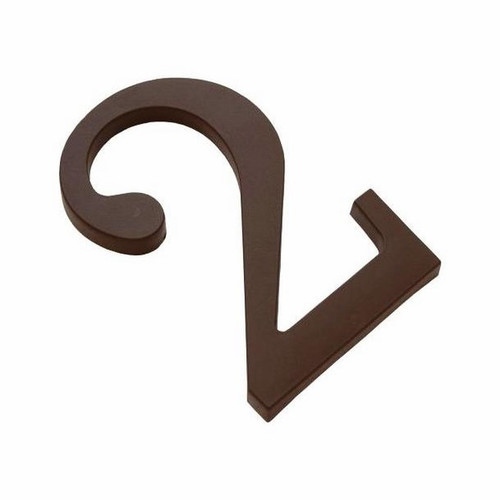 House Digit Number "2" 180 mm, brown