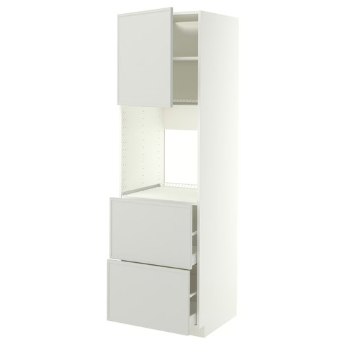 METOD/MAXIMERA Hi cab f ov w dr/2 frnts/2 hi drwrs, white/Aspudden light grey, 60x60x200 cm