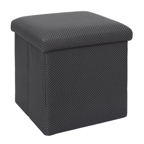 Folding Storage Pouffe Vels Atom, grey