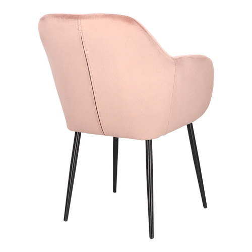 Upholstered Chair Emilia Velvet, dusty rose/black