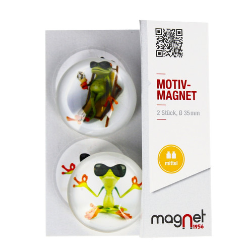 Glass Motiv Magnet 3.5cm 2pcs Frogs