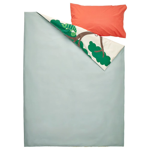 SANDLÖPARE Duvet cover and pillowcase, multicolour/savannah, 150x200/50x60 cm