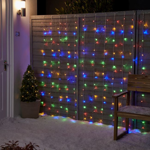 Christmas LED Lighting Curtain 240 LED, multicolour, outdoor