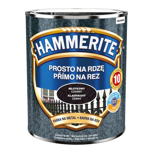 Hammerite Direct To Rust Metal Paint 0.7l, hammered black