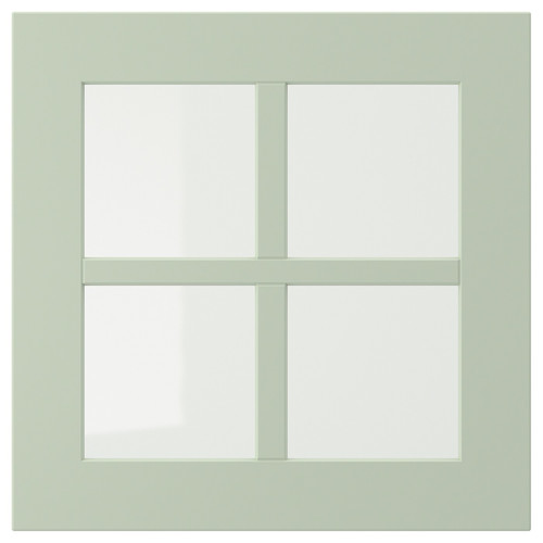 STENSUND Glass door, light green, 40x40 cm