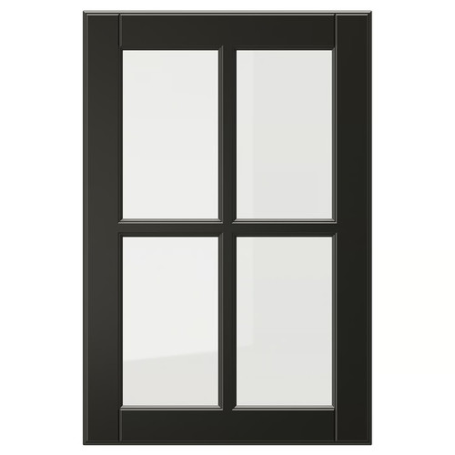 BODBYN Glass door, black, 40x60 cm