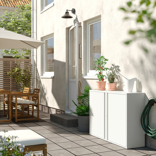 SUNDSÖ Cabinet, off-white outdoor/indoor, 60x35x86 cm