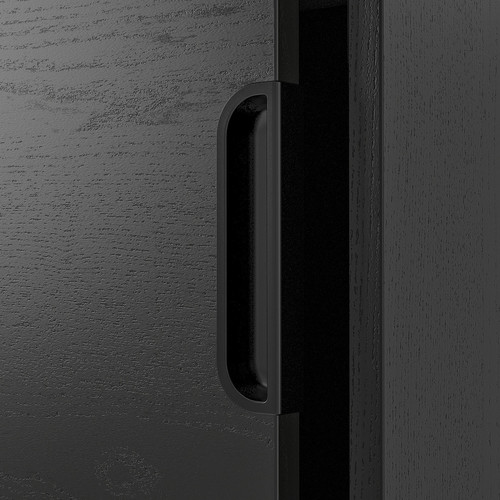 GALANT Storage combination w sliding doors, black stained ash veneer , 320x120 cm