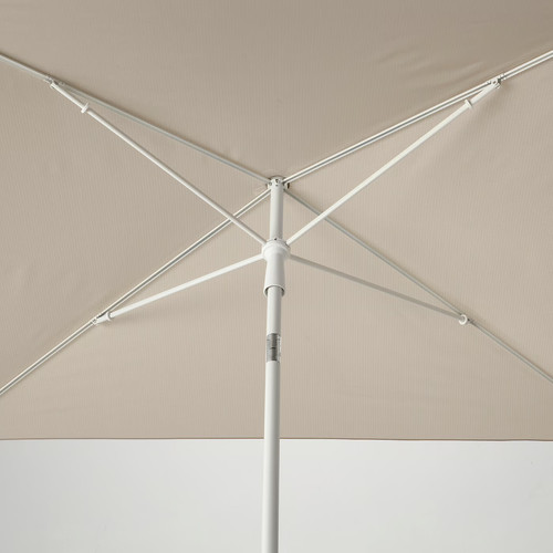 TVETÖ Parasol, tilting, grey-beige white, 180x145 cm
