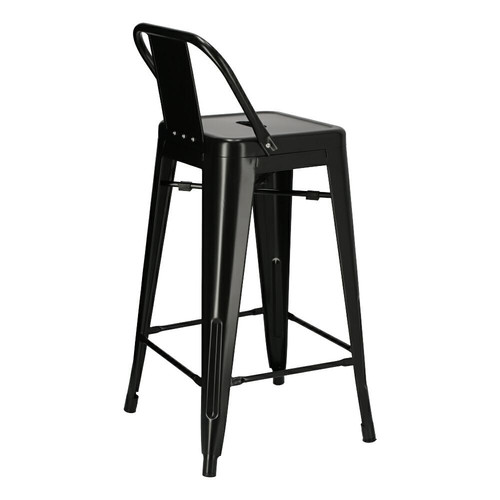 Bar Stool Paris Back Short 66cm, black