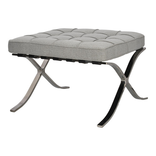 Footstool BA1, fabric, light grey