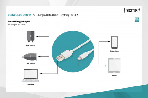 Digitus Cable Lightning to USB-A DB-600106-020-W