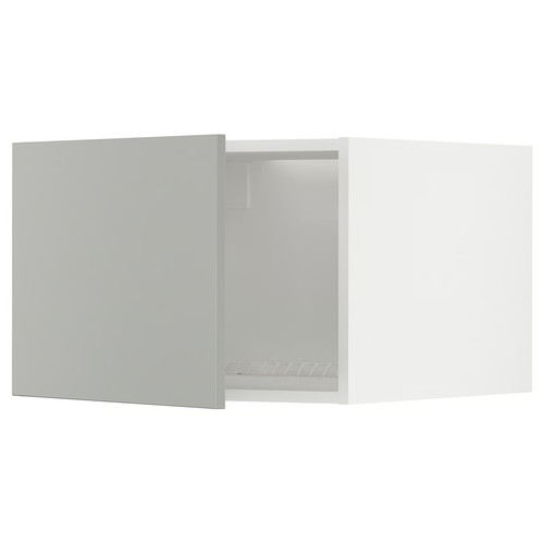 METOD Top cabinet for fridge/freezer, white/Havstorp light grey, 60x40 cm