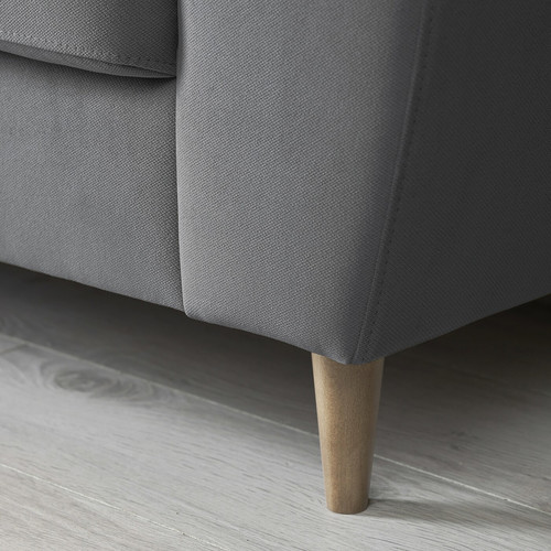 SLATORP 3-seat sofa with chaise longue, Hakebo dark grey