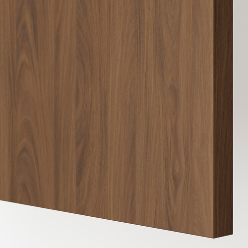 METOD High cabinet with shelves/2 doors, white/Tistorp brown walnut effect, 60x60x200 cm