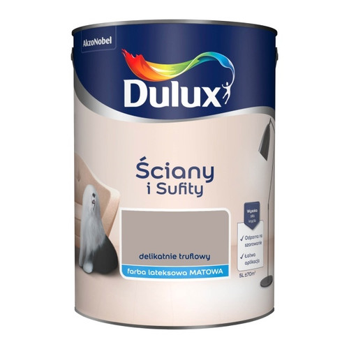 Dulux Walls & Ceilings Matt Latex Paint 5l gently truffle