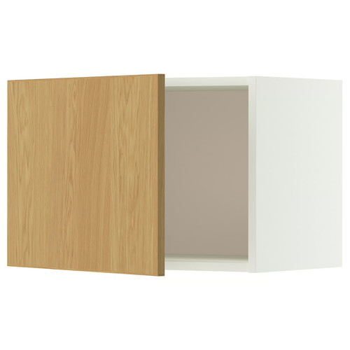 METOD Wall cabinet, white/Sinarp oak veneer, 60x40 cm