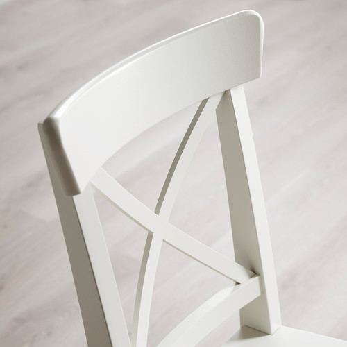 DANDERYD / INGOLF Table and 4 chairs, oak veneer white/white, 130x80 cm