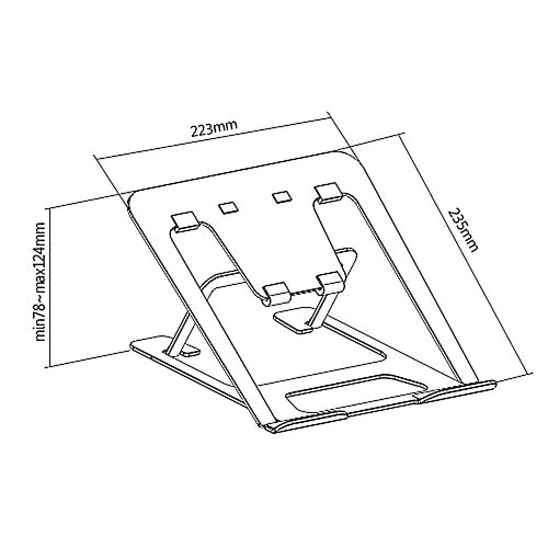 MacLean Foldable Laptop Stand ER-416S, silver