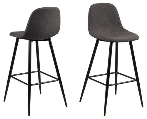 Bar Stool Wilma, grey/black