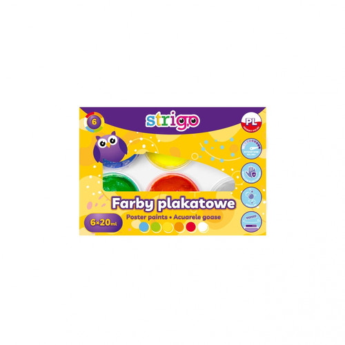 Strigo Poster Paints 6 Colours x 20ml