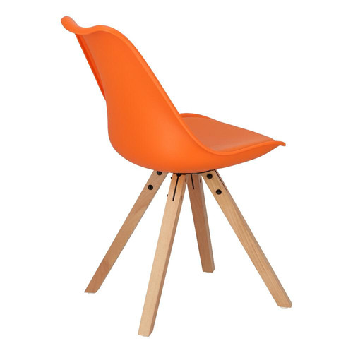 Dining Chair Norden Star Square, natural/orange