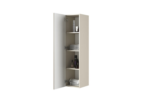 Bathroom Wall-mounted High Cabinet MDF Nicole 140cm, cashmere