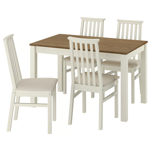 ÅLHULT / ÅLHULT Table and 4 chairs, beige/brown/Kabusa light beige beige, 120/170x80 cm