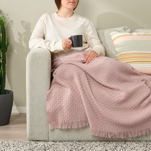 HORNMAL Throw, light pink, 130x170 cm