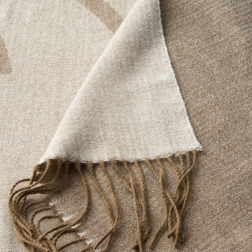 HEMMAVE Blanket, beige/deer pattern, 120x180 cm