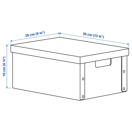 GÄRDESGÅRD Storage box with lid, natural, 25x35x16 cm