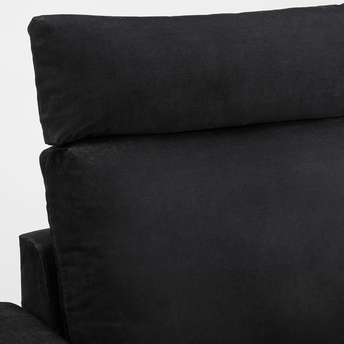 VIMLE 3-seat sofa with chaise longue, with headrest with wide armrests/Saxemara black-blue