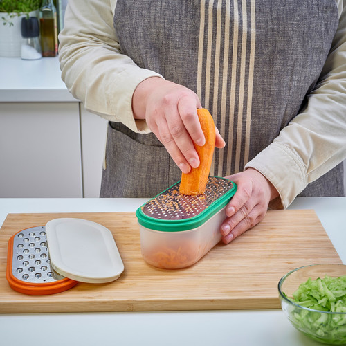 UPPFYLLD Grater with container, set of 4, mixed colours