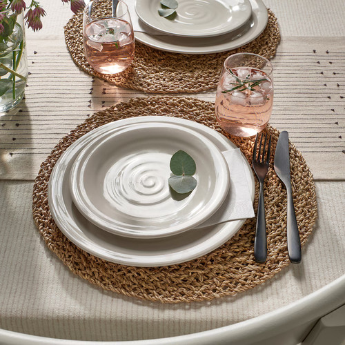 SANDSKÄDDA Side plate, light grey-beige, 20 cm, 4 pack