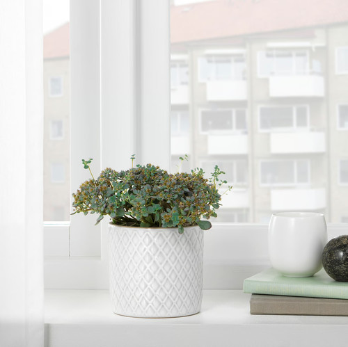 CHIAFRÖN Plant pot, white, 9 cm