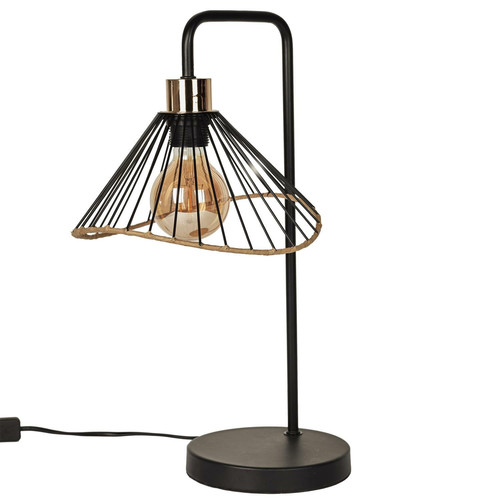 Table Lamp Anel, black/rattan