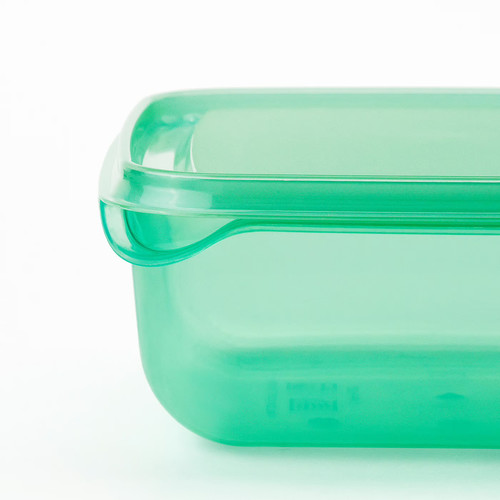 PRUTA Food container with lid, set of 17, green