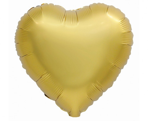 Christmas Foil Balloon Heart 46cm, matt gold