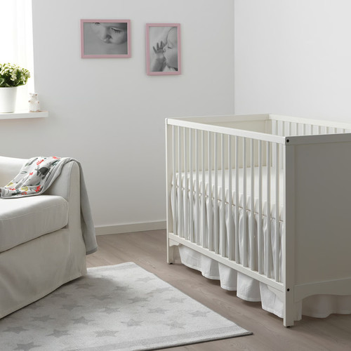 SMÅGÖRA Cot, white, 60x120 cm