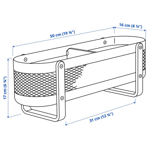 RISATORP Desk organiser, white, 50x16x17 cm