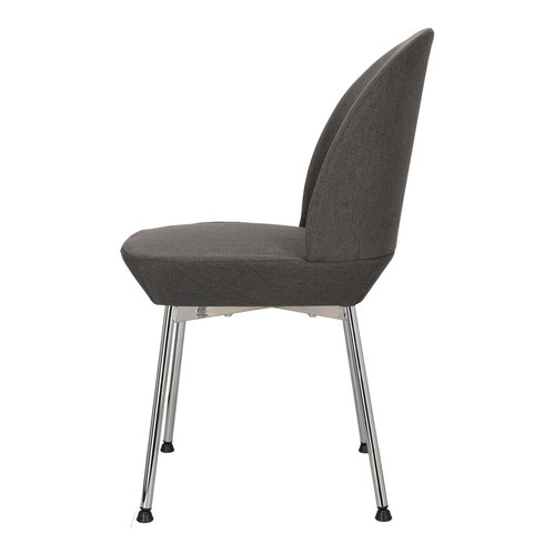 Upholstered Chair Cloe, dark grey/chrome
