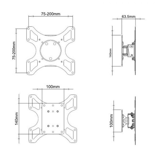 TV Wall Mount 19-37" 25kg Black